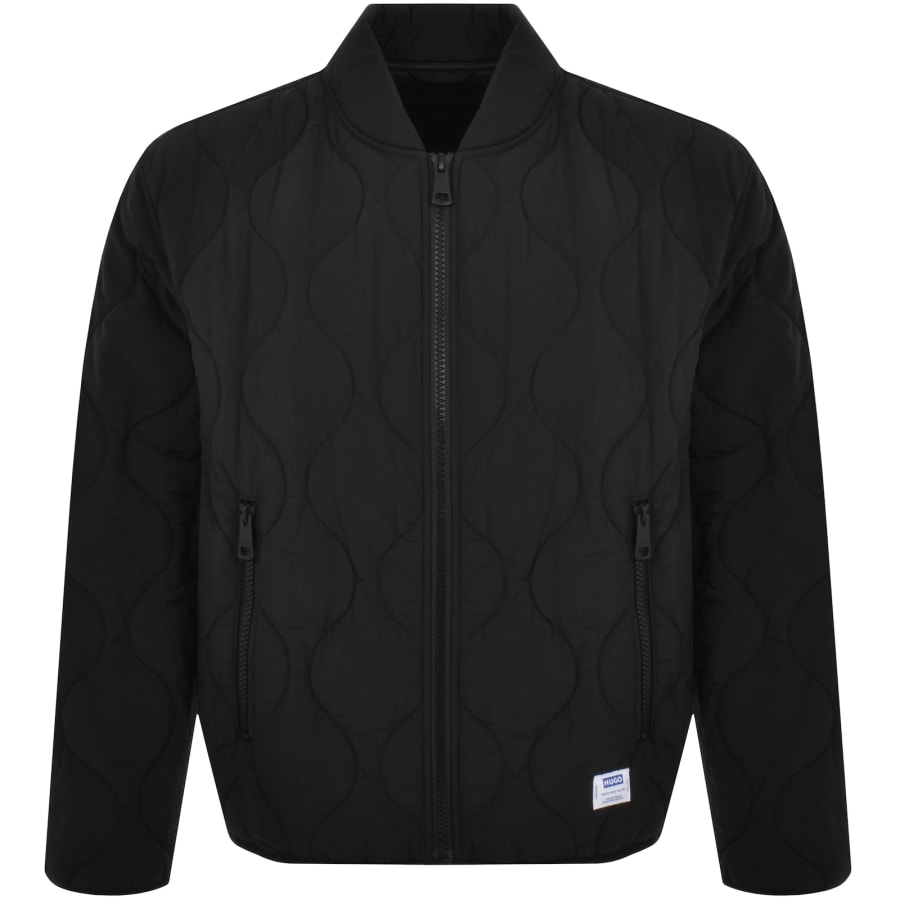 HUGO Blue Boho Slim Fit Quilted Jacket Black